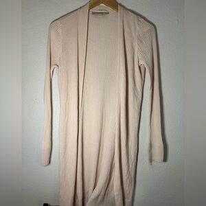 LOFT Cream Ribbed Knit Top